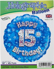 Buy 15th Birthday Holographic Foil Balloon Online at Best Prices